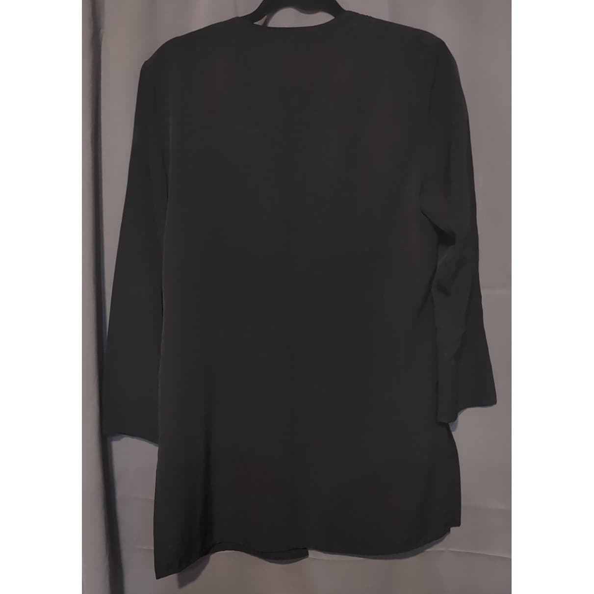 Chaus Vintage Black Beaded Soutache Embroidered Longline Blouse, Women's Size 6 - Thumbnail 4