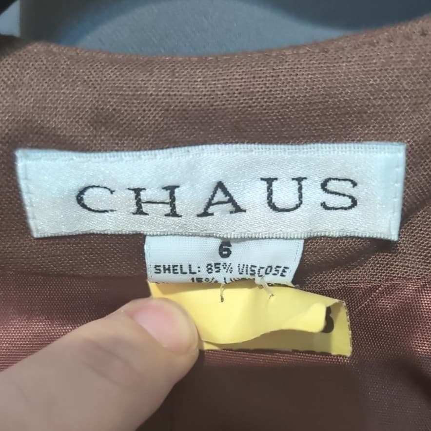 Chaus Brown Collarless Blazer, Women's Size 6 Jacket, 126519 - Thumbnail 5