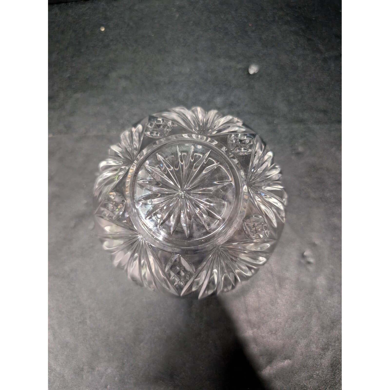 Diamond Fan Pattern Cut Crystal Bowl, Scalloped Edge, 4.5" Diameter Decor Accent - Thumbnail 7