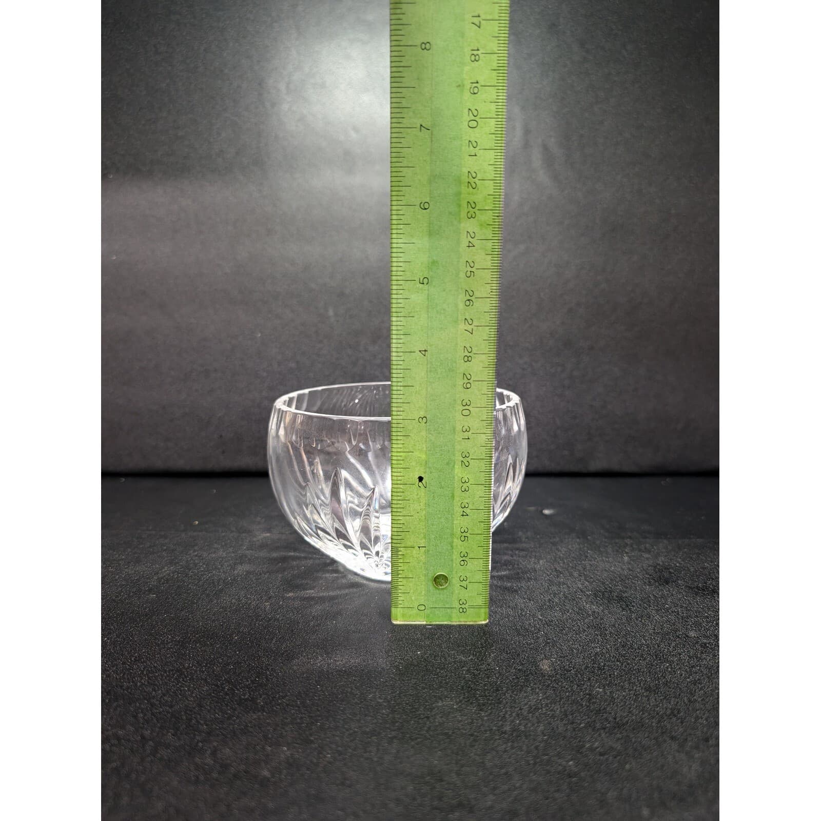 Diamond Fan Pattern Cut Crystal Bowl, Scalloped Edge, 4.5" Diameter Decor Accent - Thumbnail 8