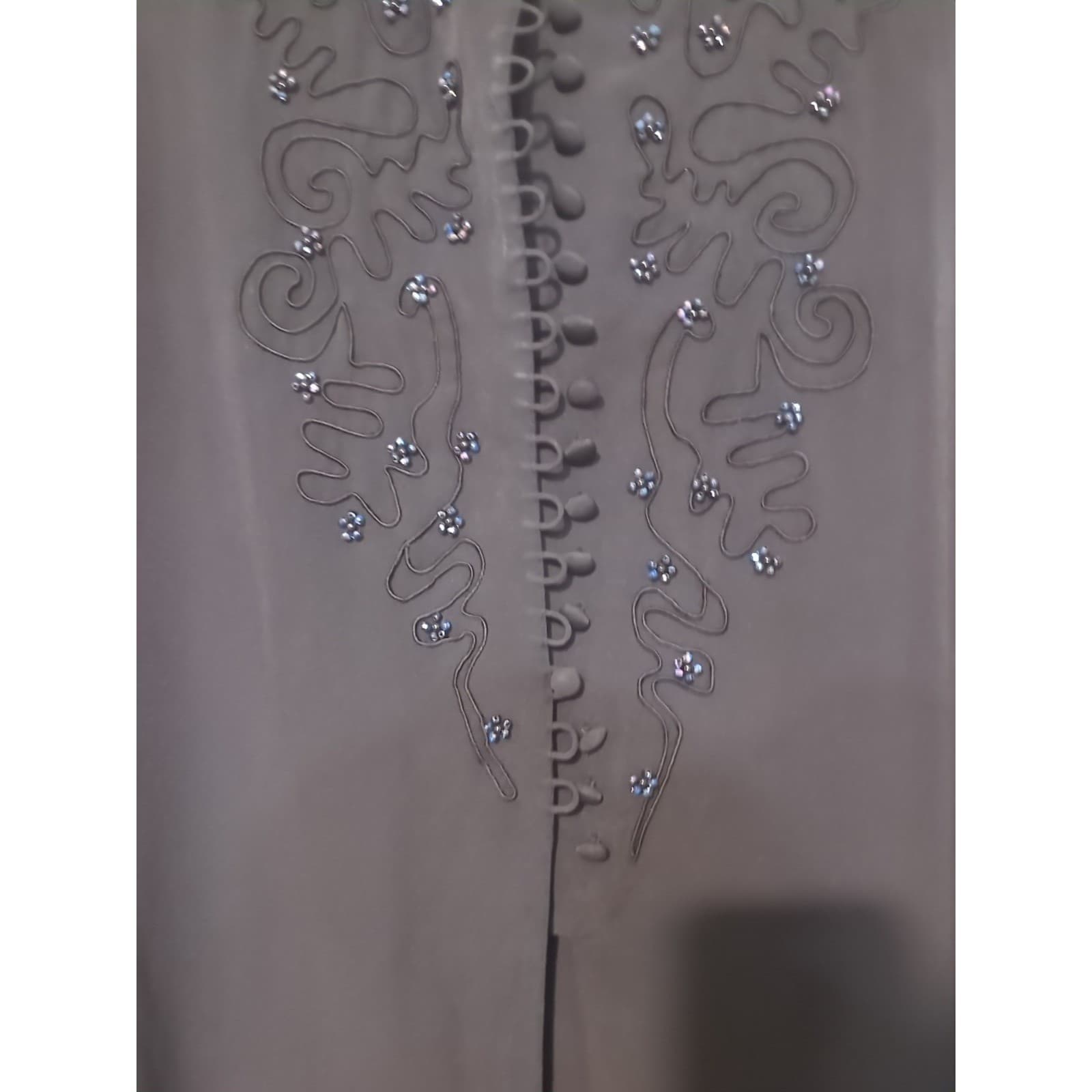 Chaus Vintage Black Beaded Soutache Embroidered Longline Blouse, Women's Size 6 - Thumbnail 9