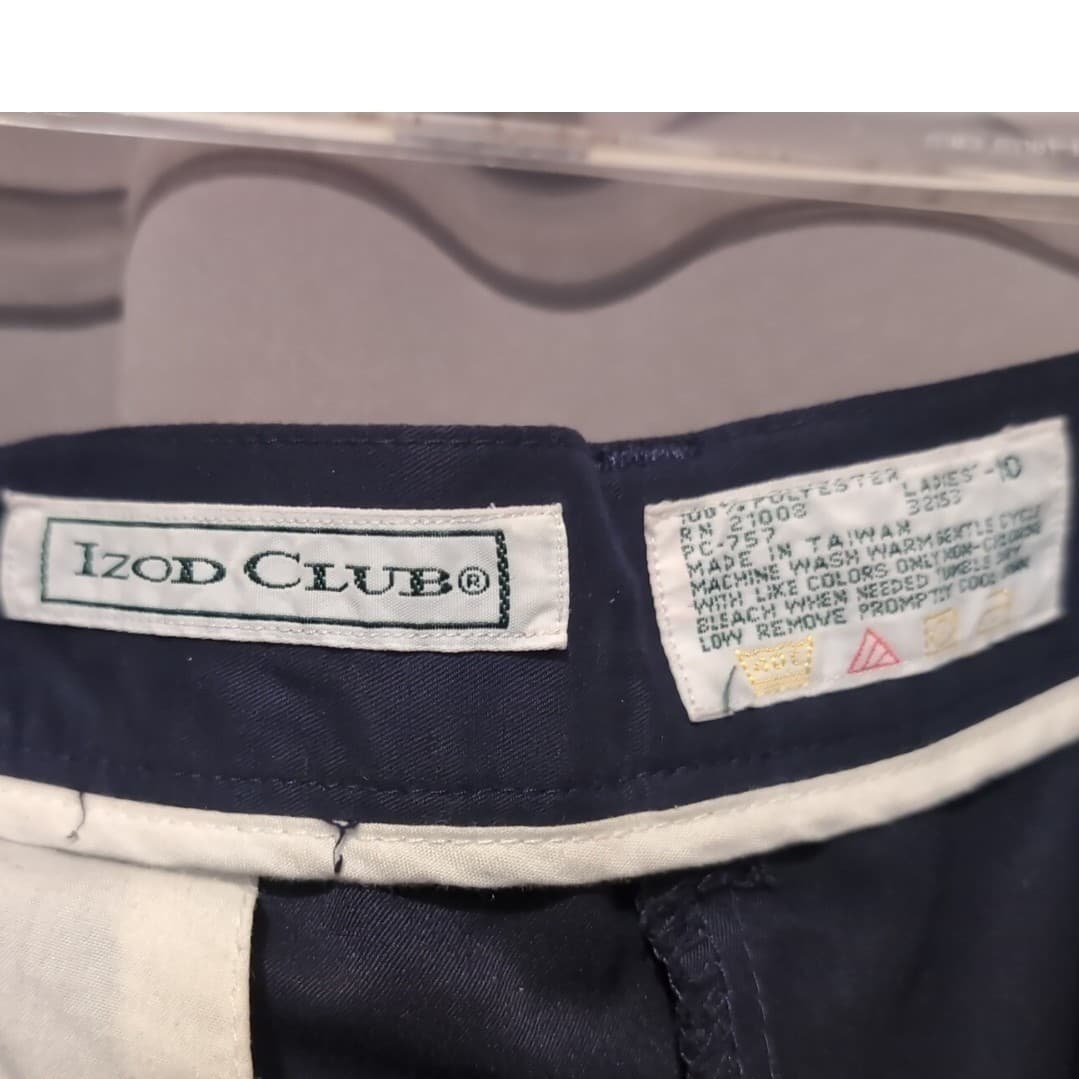 Izod Club Navy Blue Double Pleated High Rise Trousers, Women's Size 10 Pants - Thumbnail 6