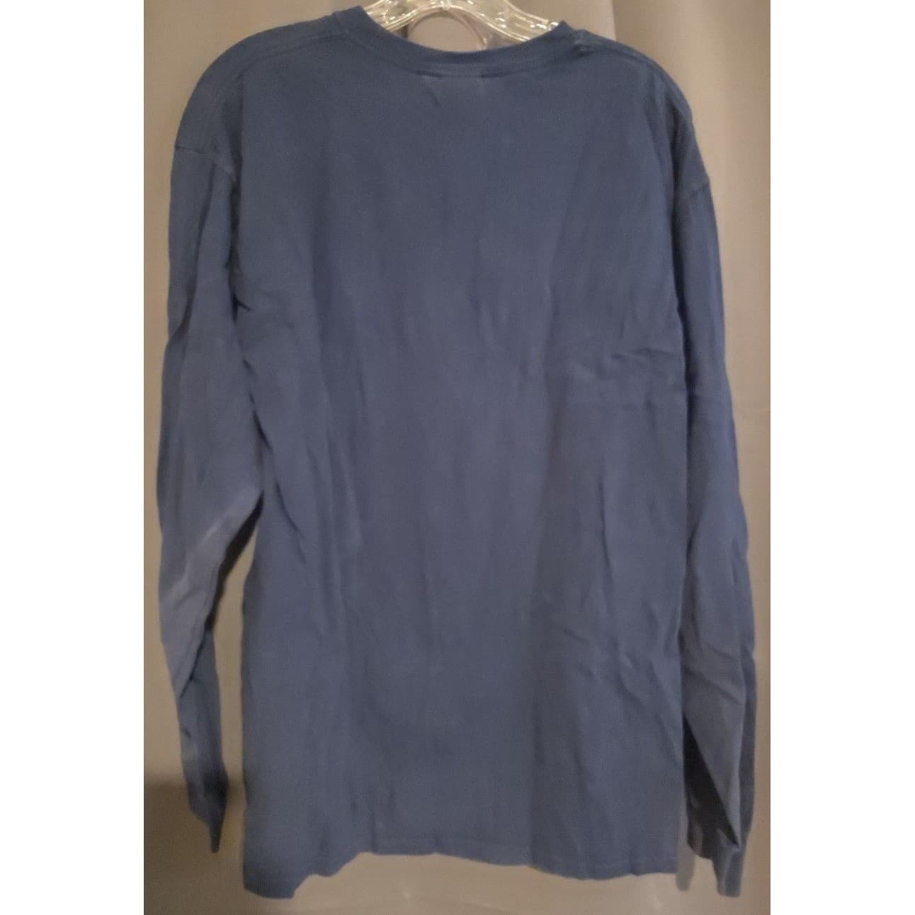Gildan Navy Fear The Goat Long Sleeve T-Shirt, Mens Large Navy Midshipmen Mascot - Thumbnail 4