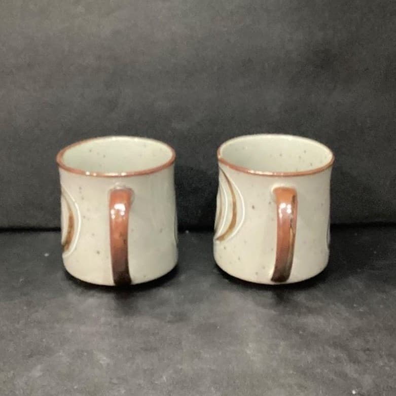 Otagiri Style Swirl Design Coffee Cup, Set of 2, Vintage Speckled Drinkware Mugs - Thumbnail 6