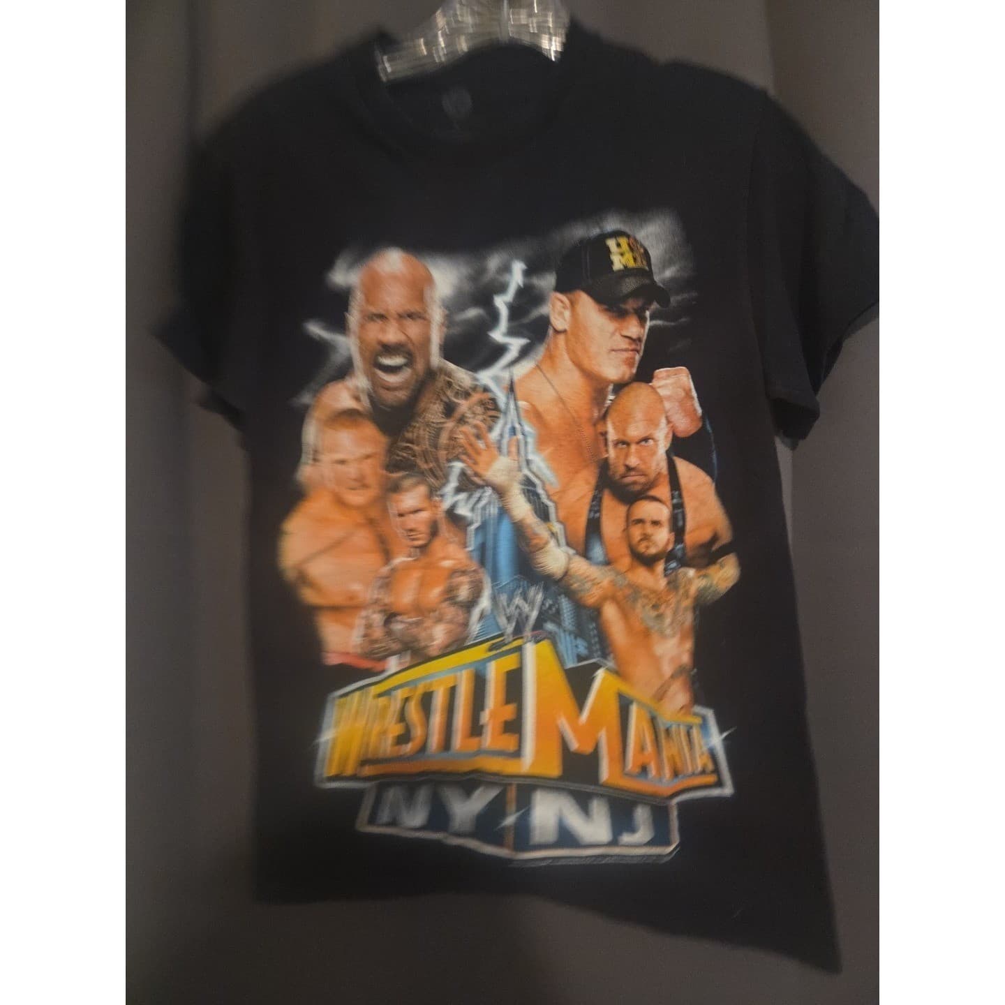 WWE WrestleMania 29 NY NJ Graphic Tee, Mens Small, Black The Rock John Cena 2013 - Thumbnail 3