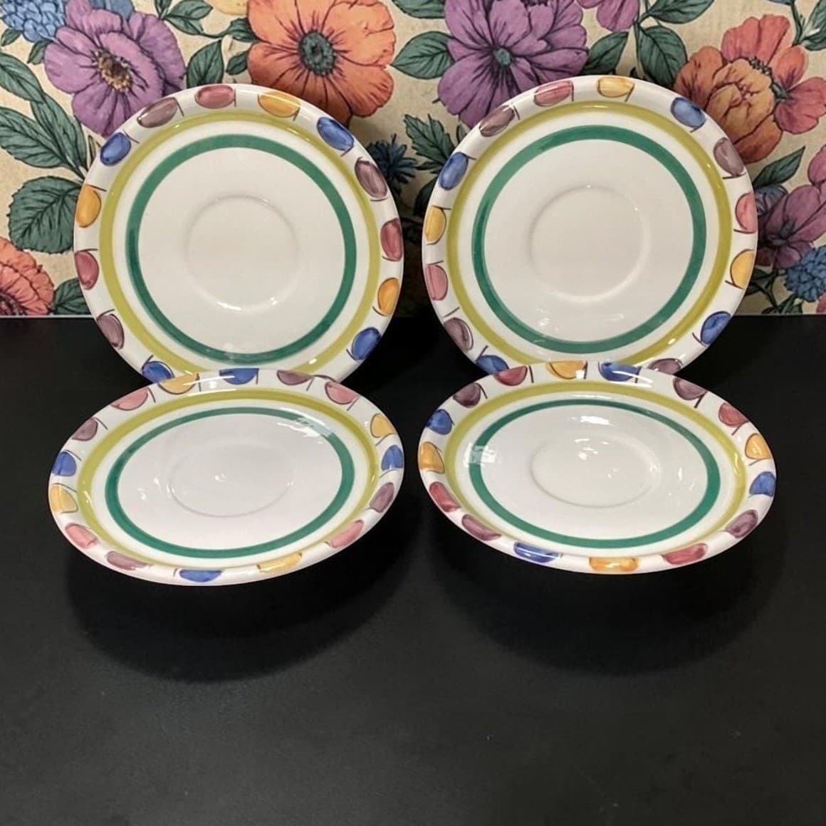 Mikasa Handcrafted Collection Salad Plates, Set of 4, Vtg Stoneware, Dinnerware