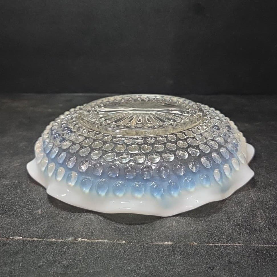 Anchor Hocking Moonstone Divided Dish, Vintage Clear to White Hobnail Bowl Decor - Thumbnail 7