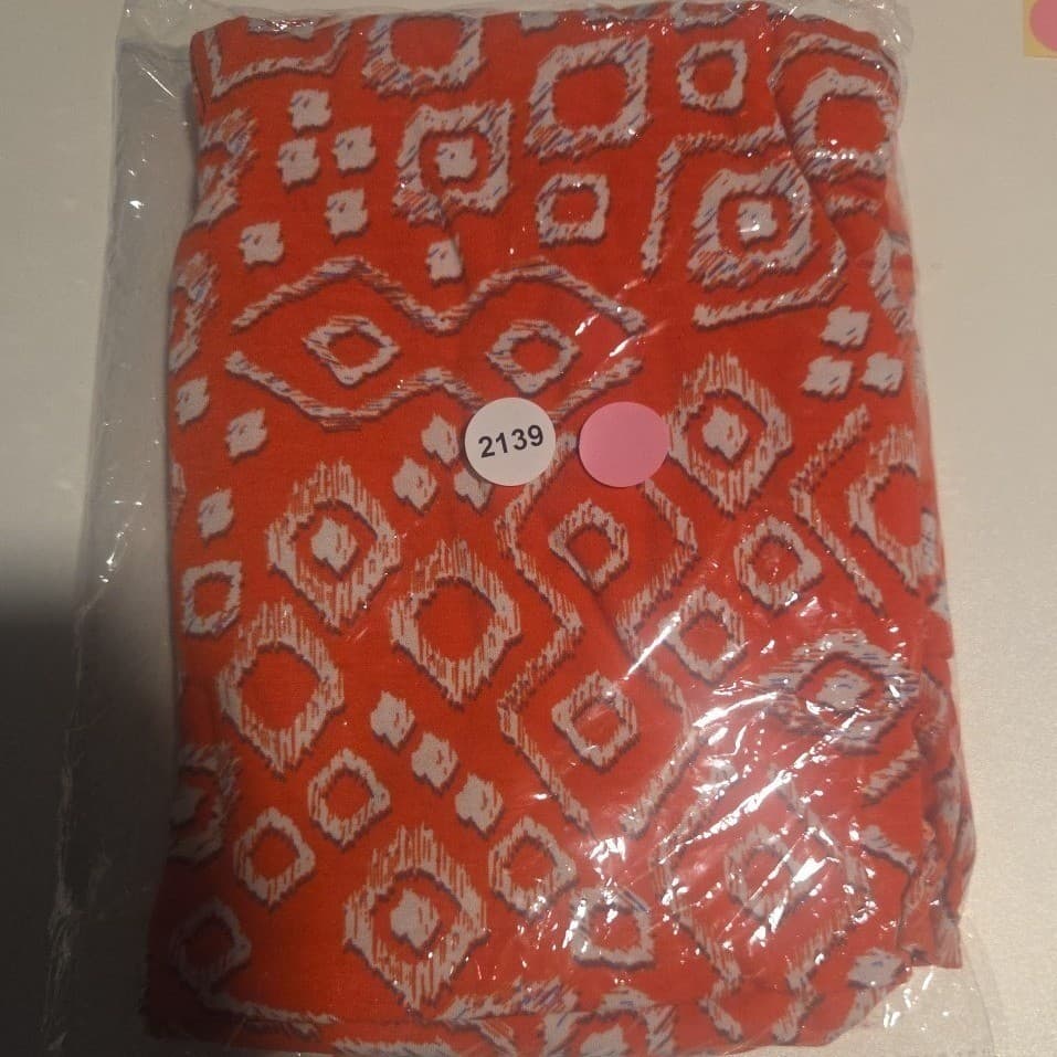 LuLaRoe Maria Maxi Dress, Orange White Geometric Diamond Tank Scoop, Women's L - Thumbnail 8