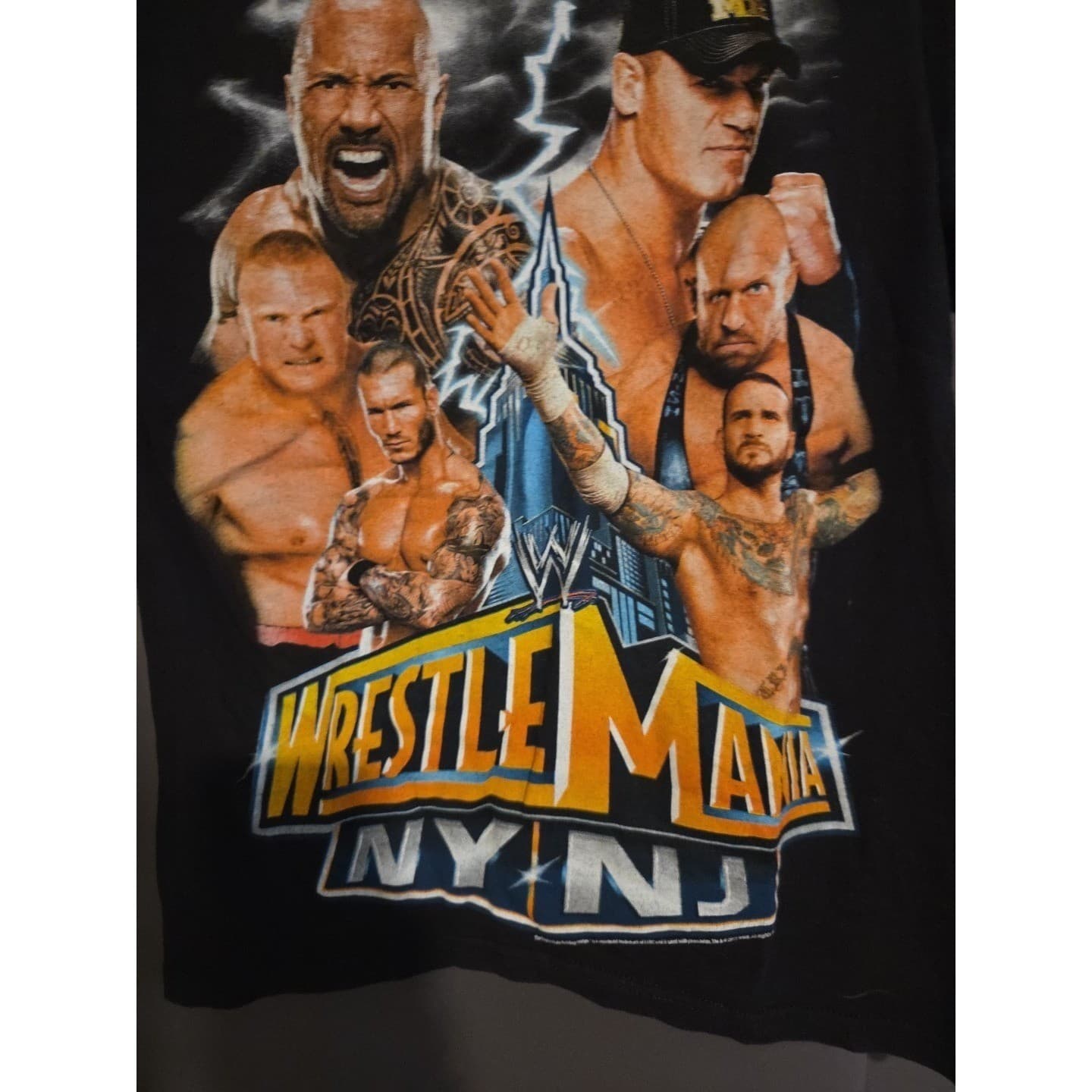 WWE WrestleMania 29 NY NJ Graphic Tee, Mens Small, Black The Rock John Cena 2013 - Thumbnail 6