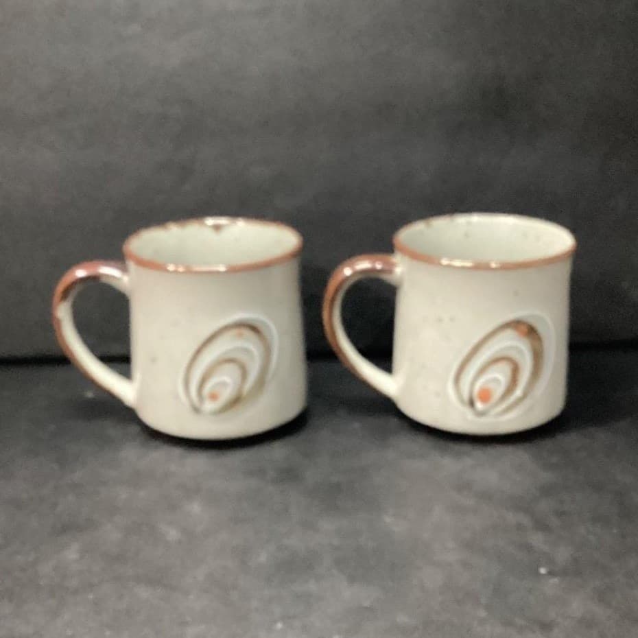 Otagiri Style Swirl Design Coffee Cup, Set of 2, Vintage Speckled Drinkware Mugs - Thumbnail 5