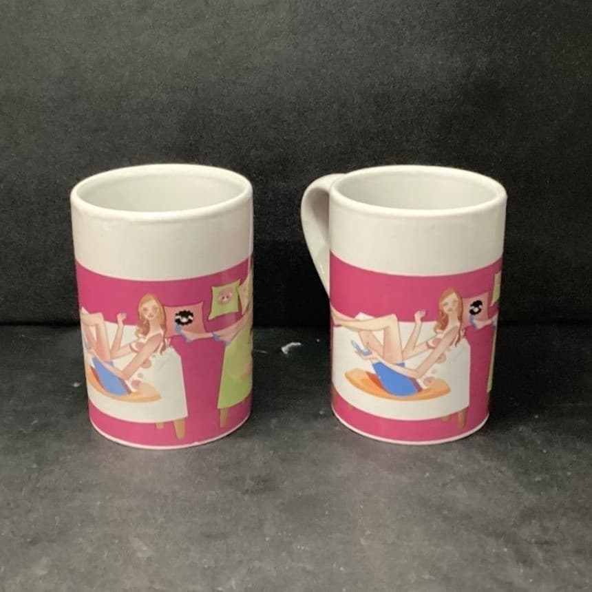 Royal Norfolk Girl Time Coffee Cups, Set of 2, Vintage Inspired Mugs, Drinkware - Thumbnail 4