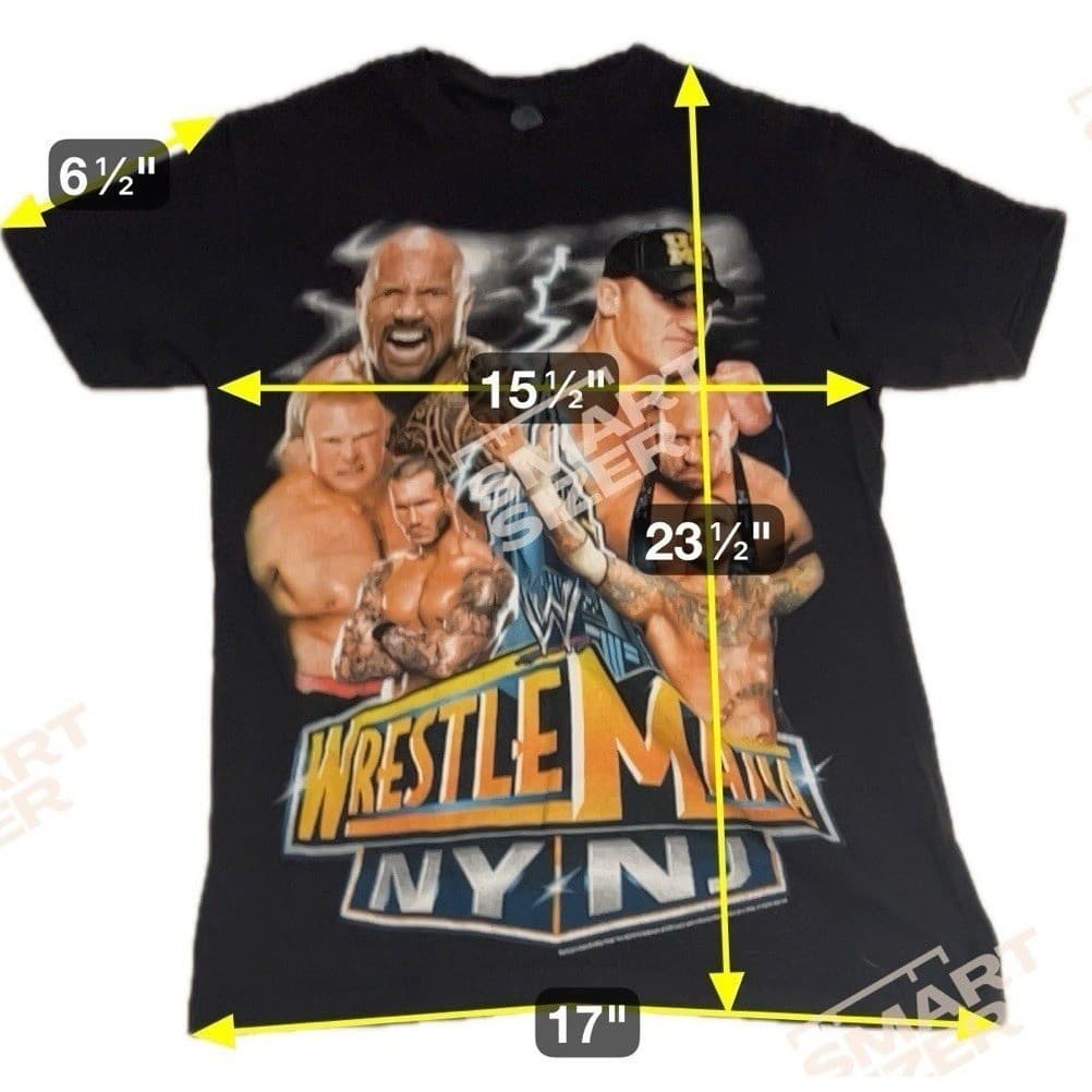 WWE WrestleMania 29 NY NJ Graphic Tee, Mens Small, Black The Rock John Cena 2013 - Thumbnail 2