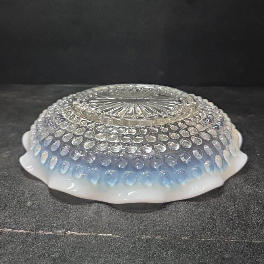 Anchor Hocking Moonstone Divided Dish, Vintage Clear to White Hobnail Bowl Decor - Thumbnail 9
