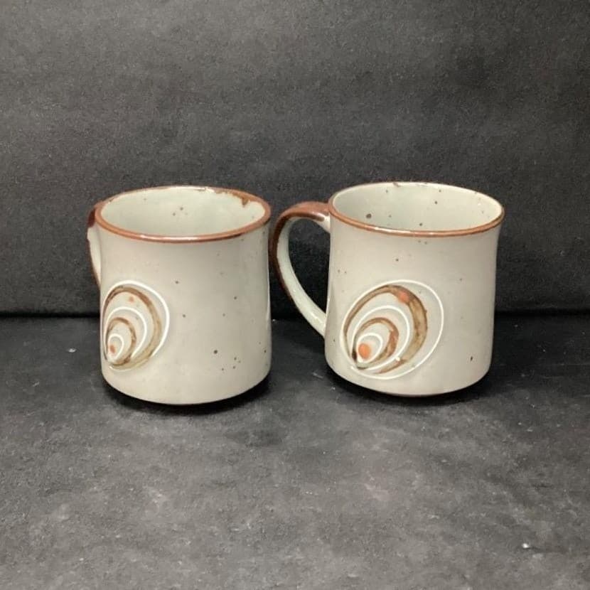 Otagiri Style Swirl Design Coffee Cup, Set of 2, Vintage Speckled Drinkware Mugs - Thumbnail 4