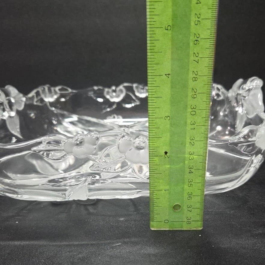 Mikasa Crystal Clear Four Bay Divided Dish, Vtg Floral Pattern Serving Platter - Thumbnail 6