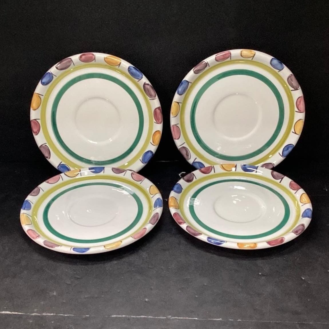 Mikasa Handcrafted Collection Salad Plates, Set of 4, Vtg Stoneware, Dinnerware - Thumbnail 2