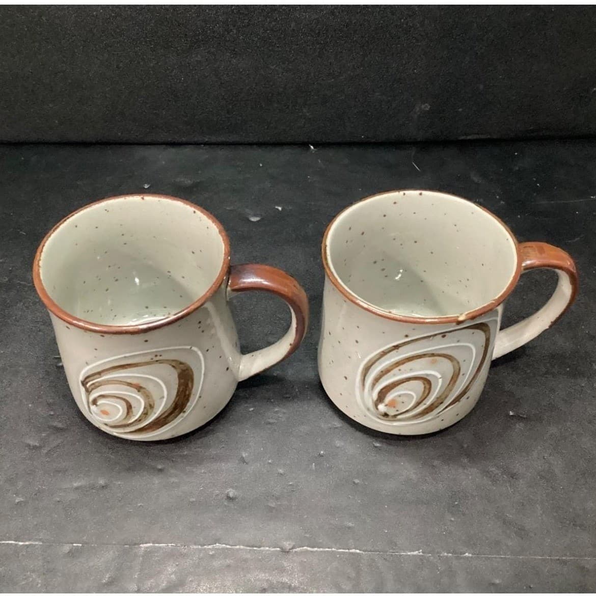 Otagiri Style Swirl Design Coffee Cup, Set of 2, Vintage Speckled Drinkware Mugs - Thumbnail 7