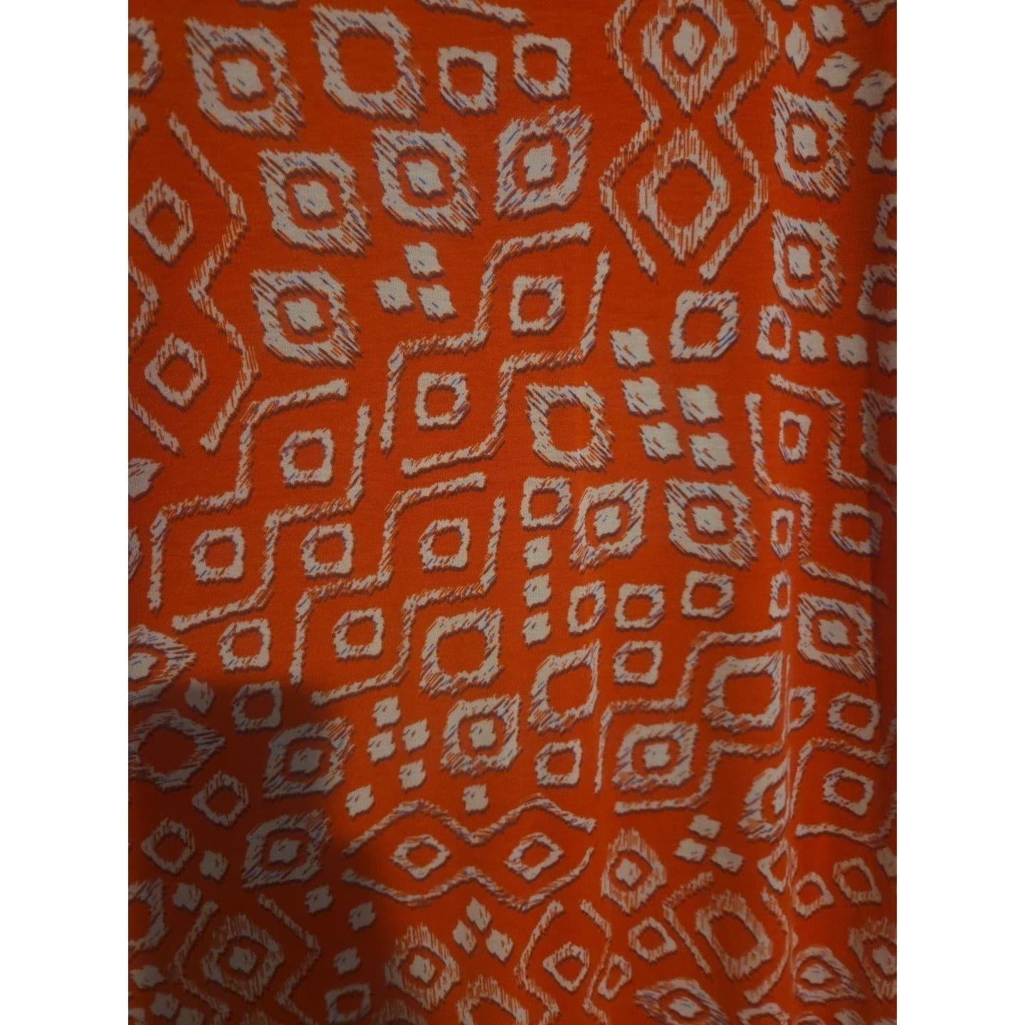 LuLaRoe Maria Maxi Dress, Orange White Geometric Diamond Tank Scoop, Women's L - Thumbnail 6