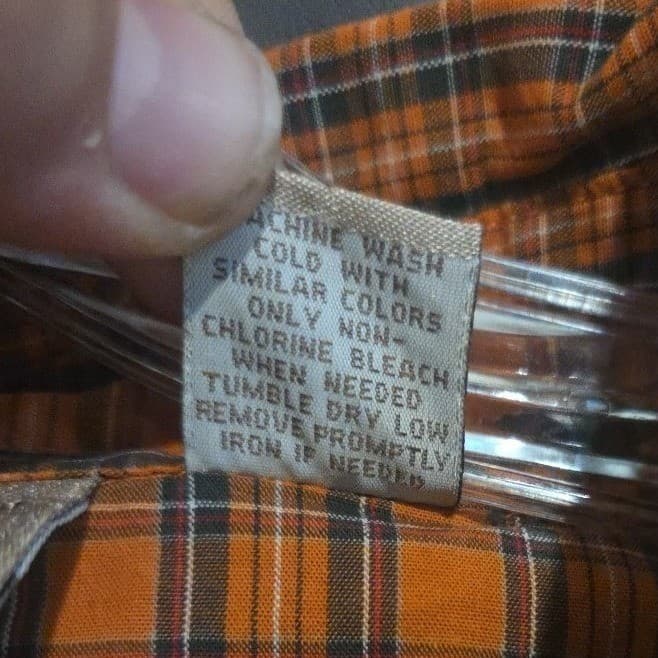 Mountain Lake Orange Plaid Button Down, 100% Cotton Long Sleeve Shirt Women's XL - Thumbnail 6
