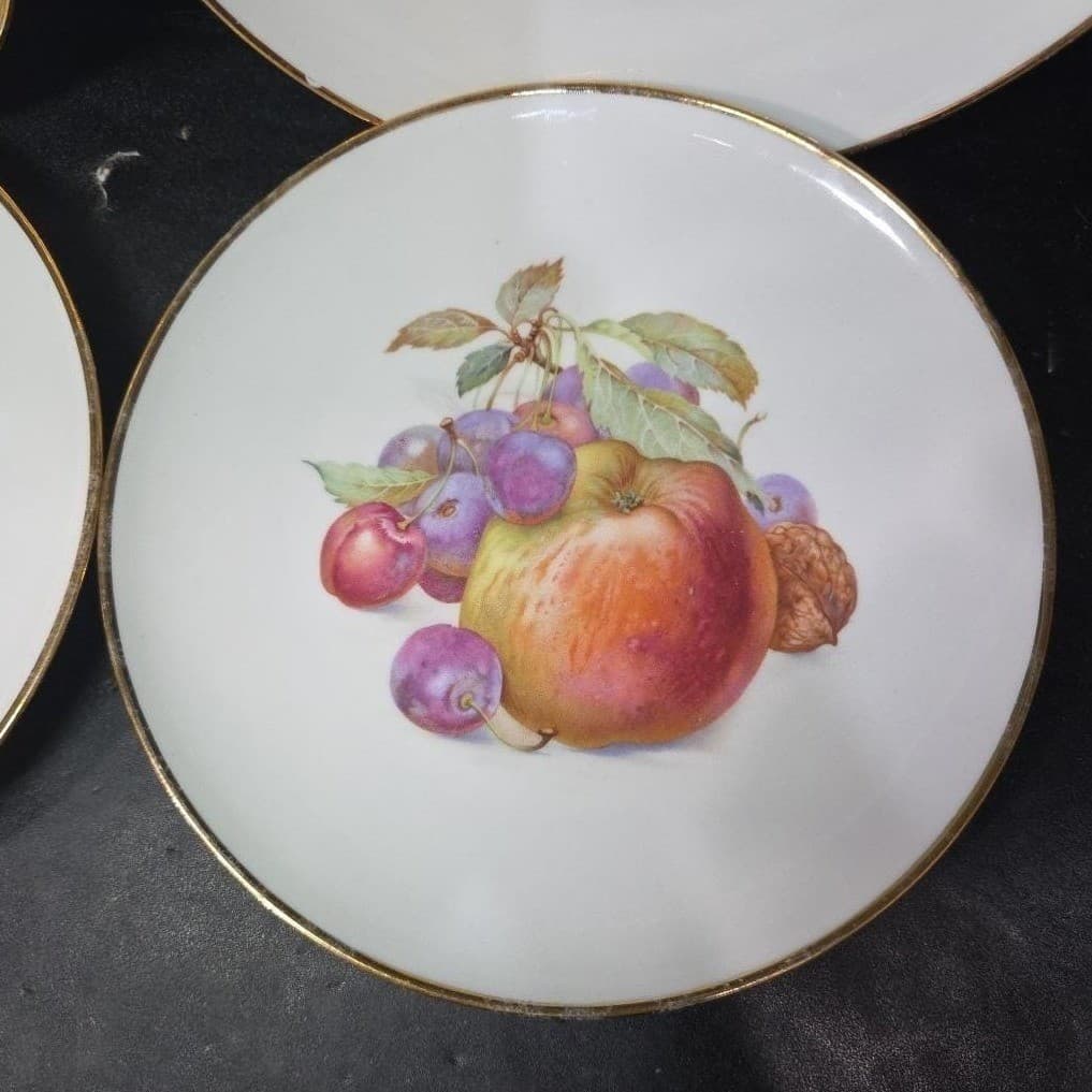 Schumann Arzberg Fruit Design Luncheon Plates, Set Of 4, Bavaria Germany China - Thumbnail 3