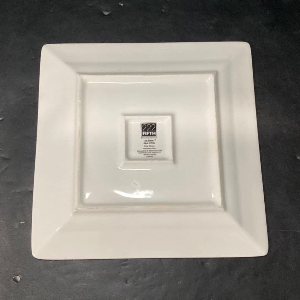 222 Fifth City Scenes Salad Plates, Set of 2, Vintage Square Dishes, Tableware - Thumbnail 5