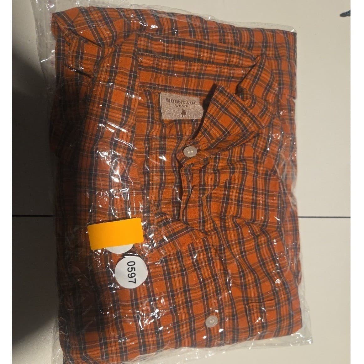 Mountain Lake Orange Plaid Button Down, 100% Cotton Long Sleeve Shirt Women's XL - Thumbnail 9