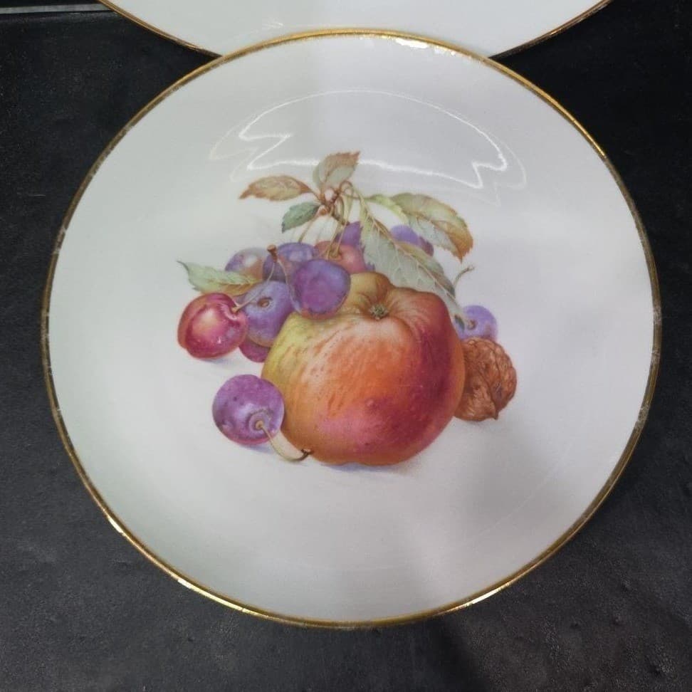 Schumann Arzberg Fruit Design Luncheon Plates, Set Of 2, Bavaria Germany China - Thumbnail 3