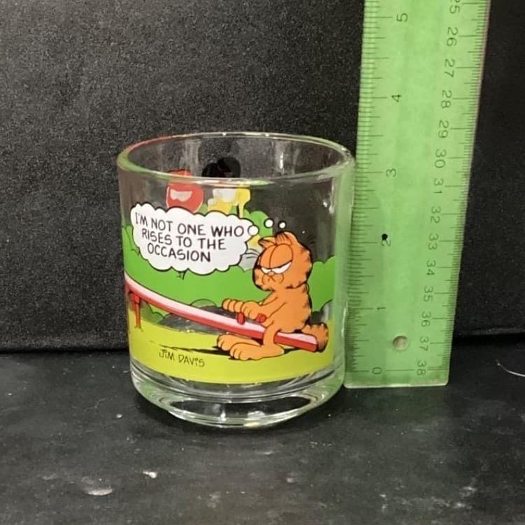McDonalds Garfield Odie Cups, Set of 2, Vintage Jim Davis Glass Mugs, Drinkware - Thumbnail 9