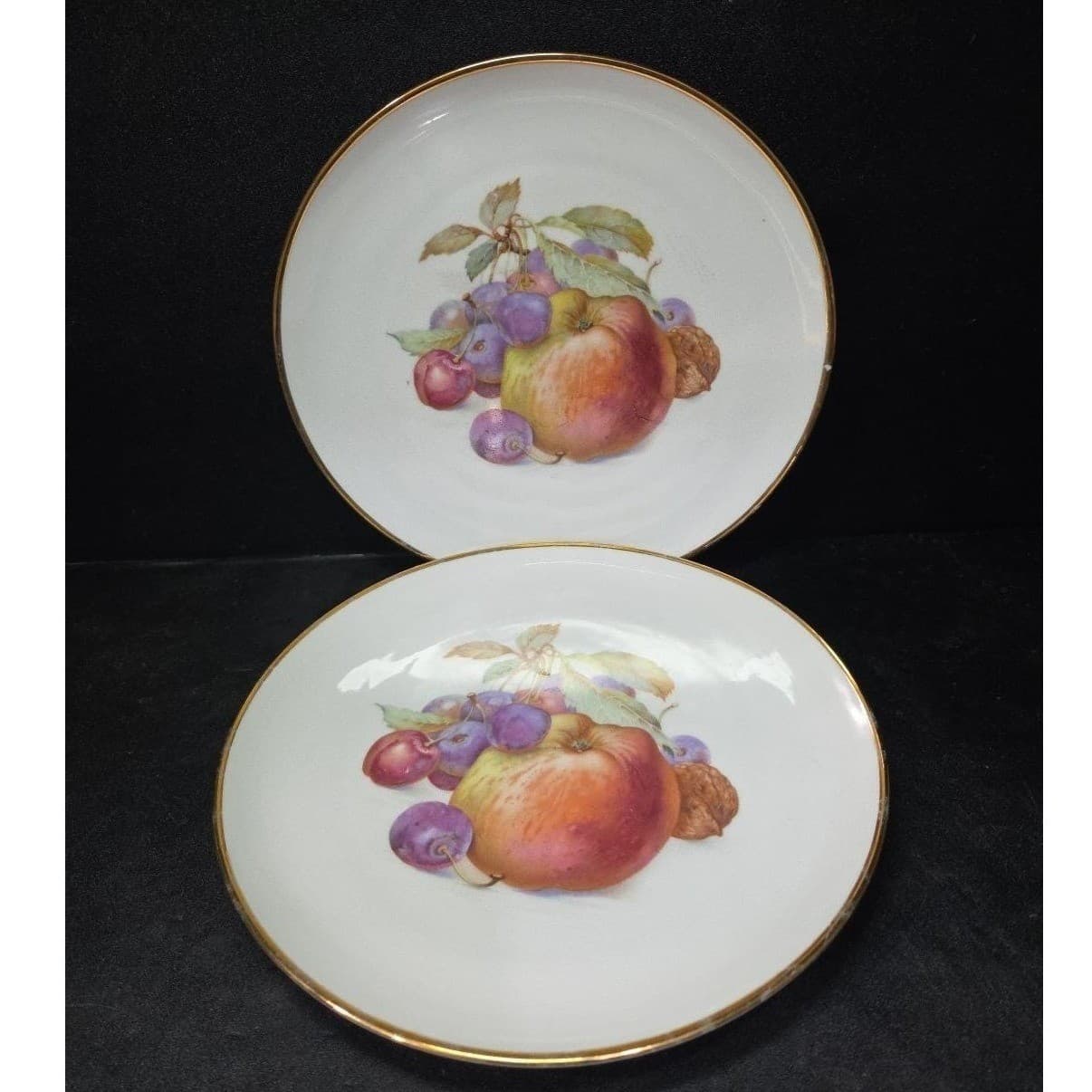 Schumann Arzberg Fruit Design Luncheon Plates, Set Of 2, Bavaria Germany China - Thumbnail 2