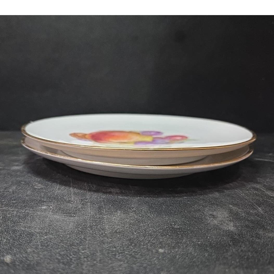 Schumann Arzberg Fruit Design Luncheon Plates, Set Of 2, Bavaria Germany China - Thumbnail 9