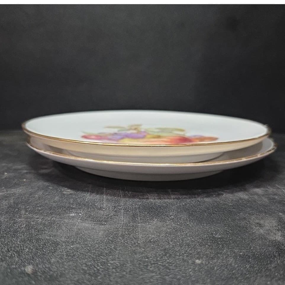 Schumann Arzberg Fruit Design Luncheon Plates, Set Of 2, Bavaria Germany China - Thumbnail 7