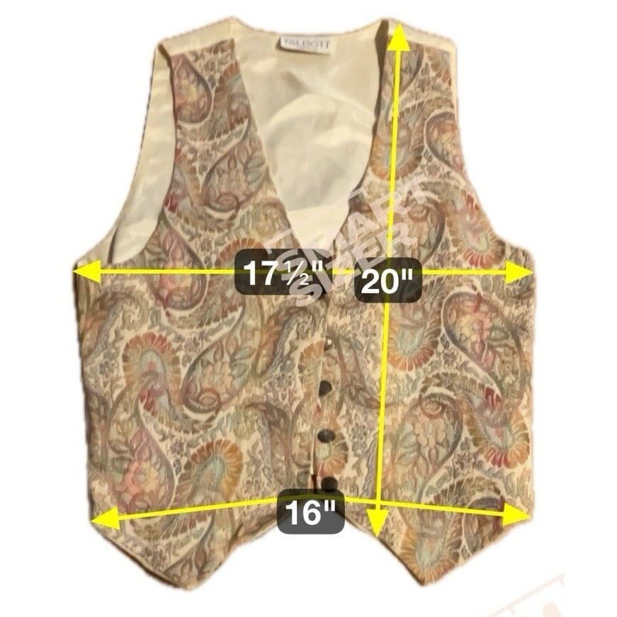 Talbott Vintage Paisley Tapestry Vest, Women's Small, Cotton Blend, Made in USA - Thumbnail 2