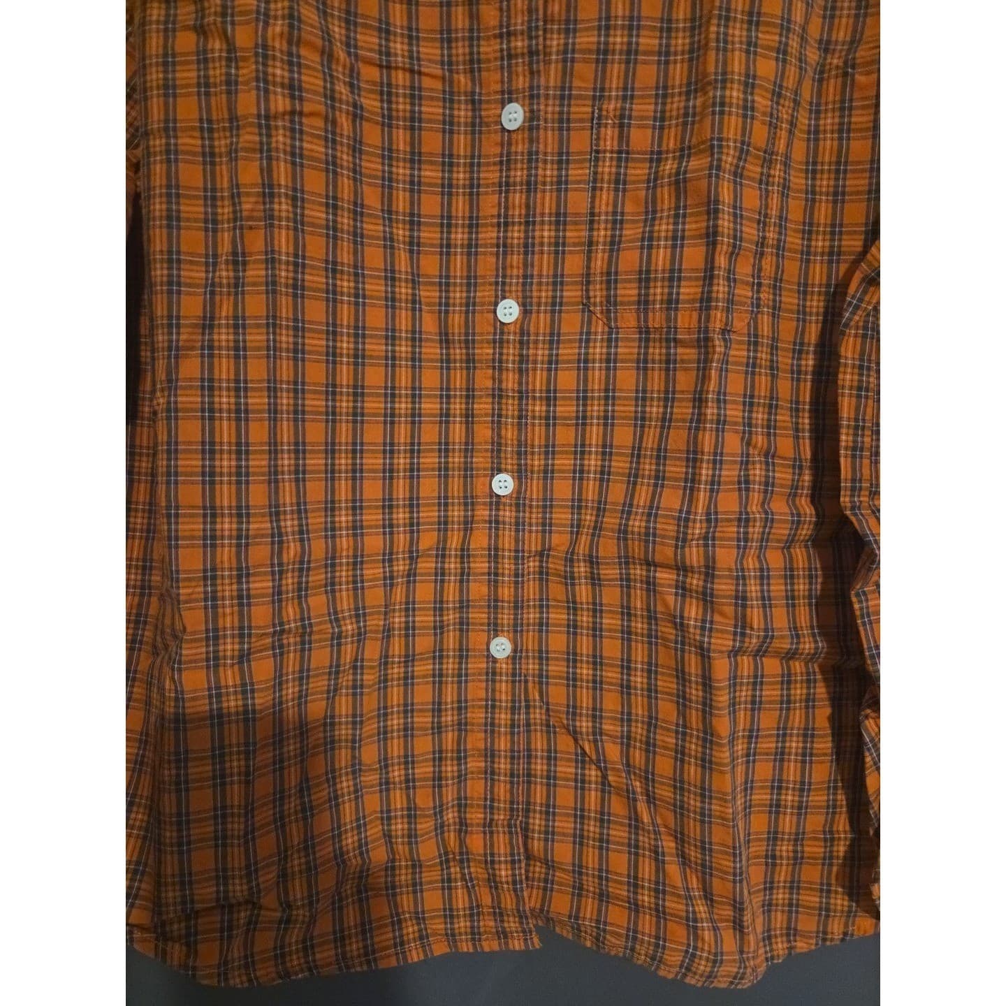Mountain Lake Orange Plaid Button Down, 100% Cotton Long Sleeve Shirt Women's XL - Thumbnail 7