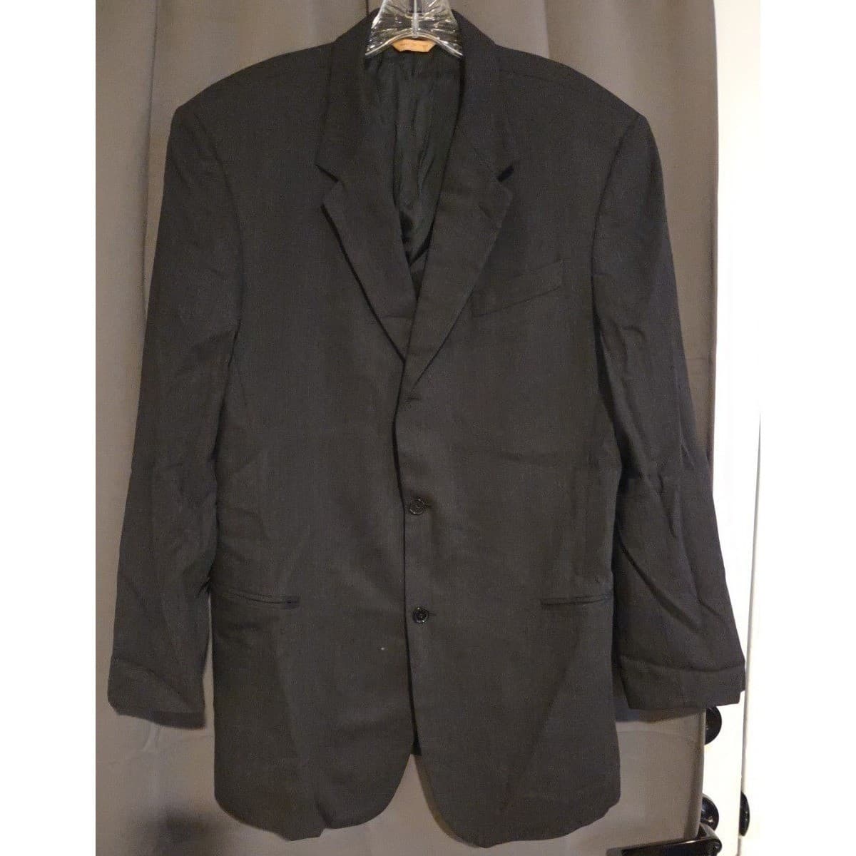 Donna Karan Signature Blazer, 100% Wool 2-Button Sport Coat, Men's 44L Jacket - Thumbnail 3