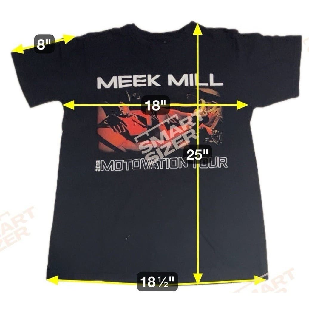 Meek Mill 2019 The Motovation Tour Graphic T-Shirt, Mens Medium, Hip Hop Tee - Thumbnail 2
