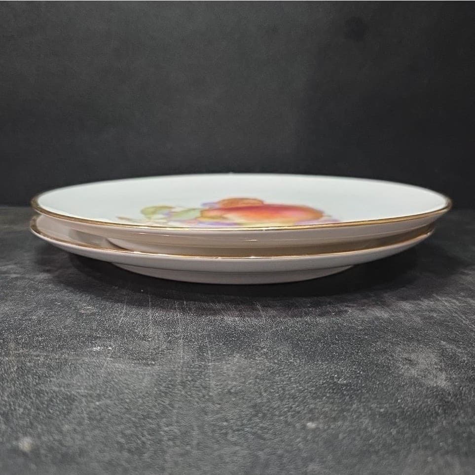 Schumann Arzberg Fruit Design Luncheon Plates, Set Of 2, Bavaria Germany China - Thumbnail 8