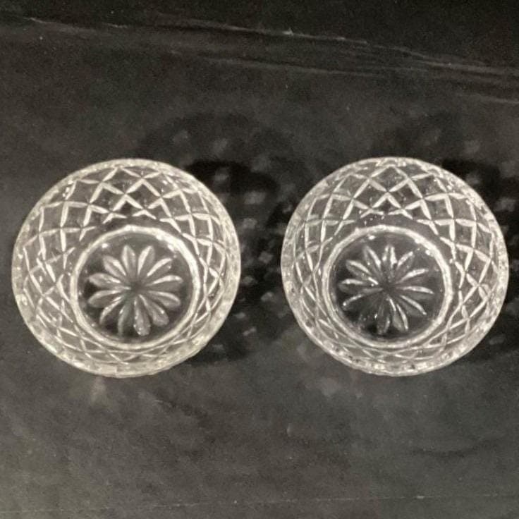 Lenox Lead Crystal Diamond Candy Nut Dish Bowls Diamond Pattern Set of 2 - Thumbnail 5