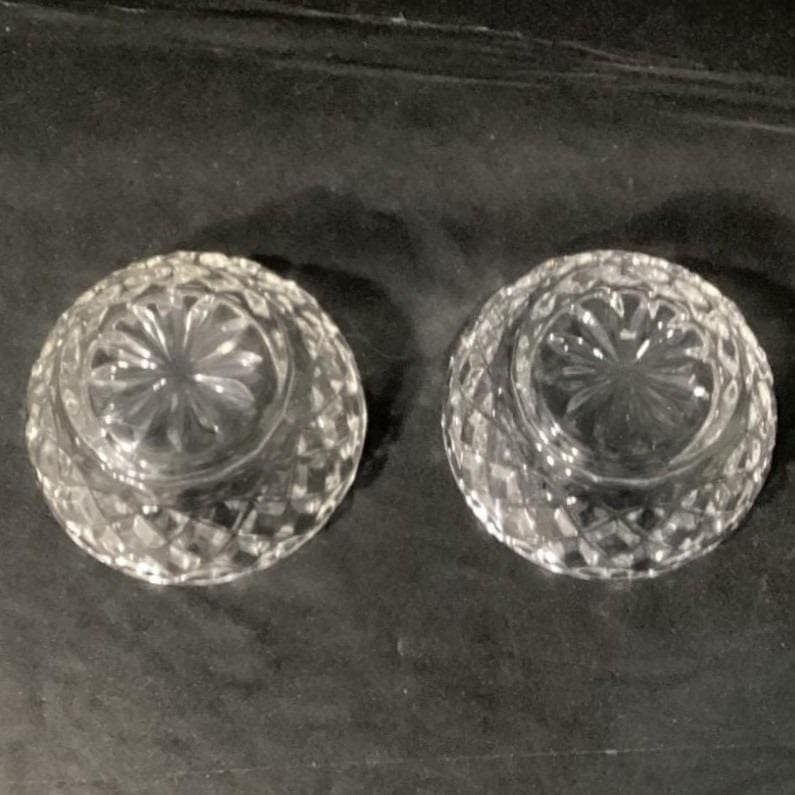 Lenox Lead Crystal Diamond Candy Nut Dish Bowls Diamond Pattern Set of 2 - Thumbnail 4