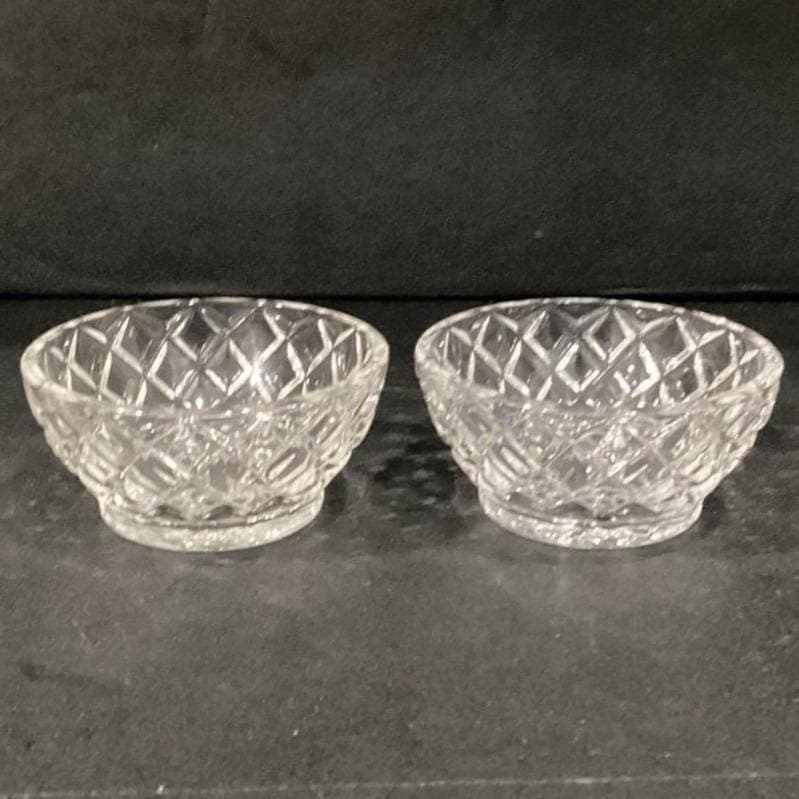 Lenox Lead Crystal Diamond Candy Nut Dish Bowls Diamond Pattern Set of 2 - Thumbnail 11
