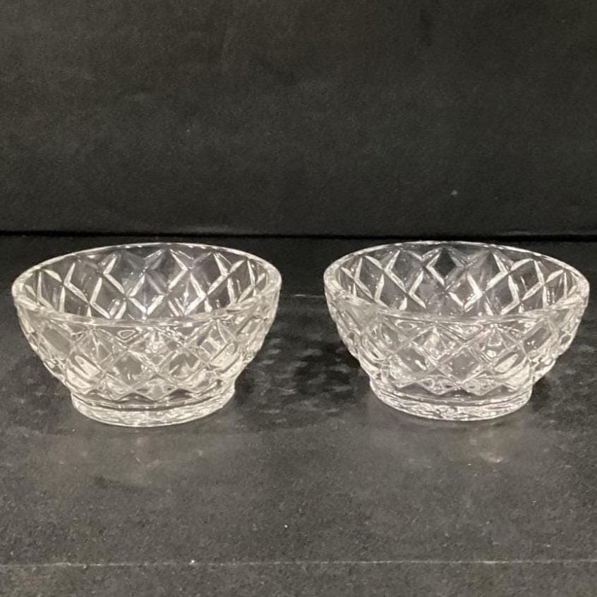 Lenox Lead Crystal Diamond Candy Nut Dish Bowls Diamond Pattern Set of 2 - Thumbnail 8