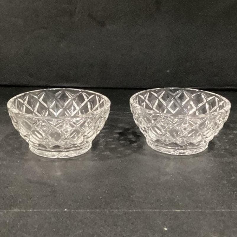 Lenox Lead Crystal Diamond Candy Nut Dish Bowls Diamond Pattern Set of 2 - Thumbnail 9
