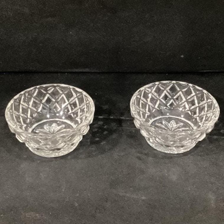 Lenox Lead Crystal Diamond Candy Nut Dish Bowls Diamond Pattern Set of 2 - Thumbnail 6