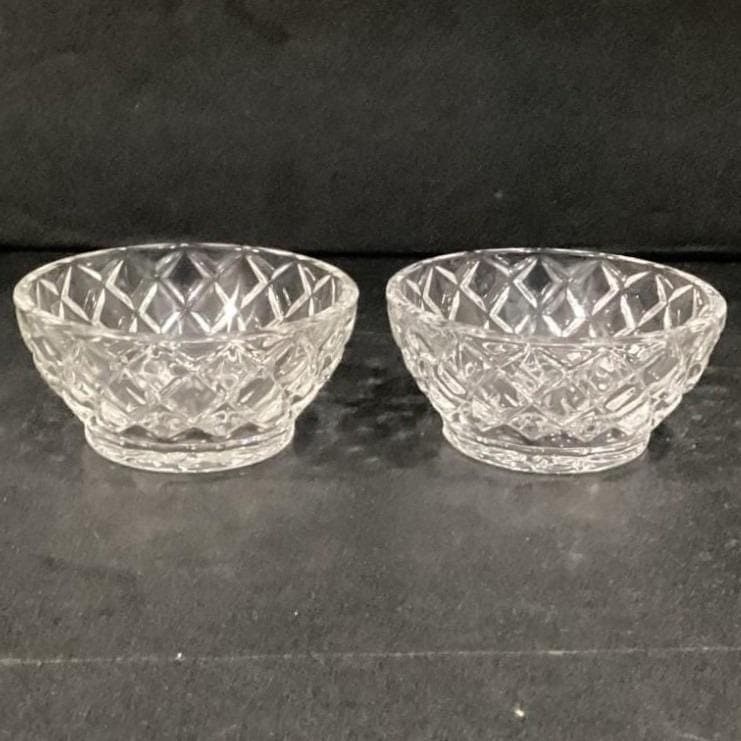 Lenox Lead Crystal Diamond Candy Nut Dish Bowls Diamond Pattern Set of 2 - Thumbnail 10