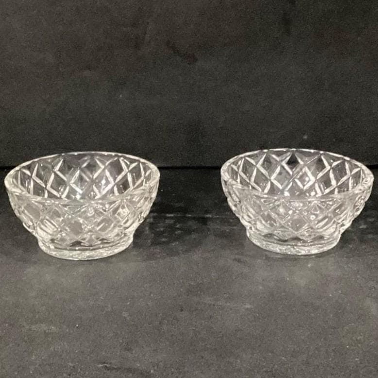Lenox Lead Crystal Diamond Candy Nut Dish Bowls Diamond Pattern Set of 2 - Thumbnail 7
