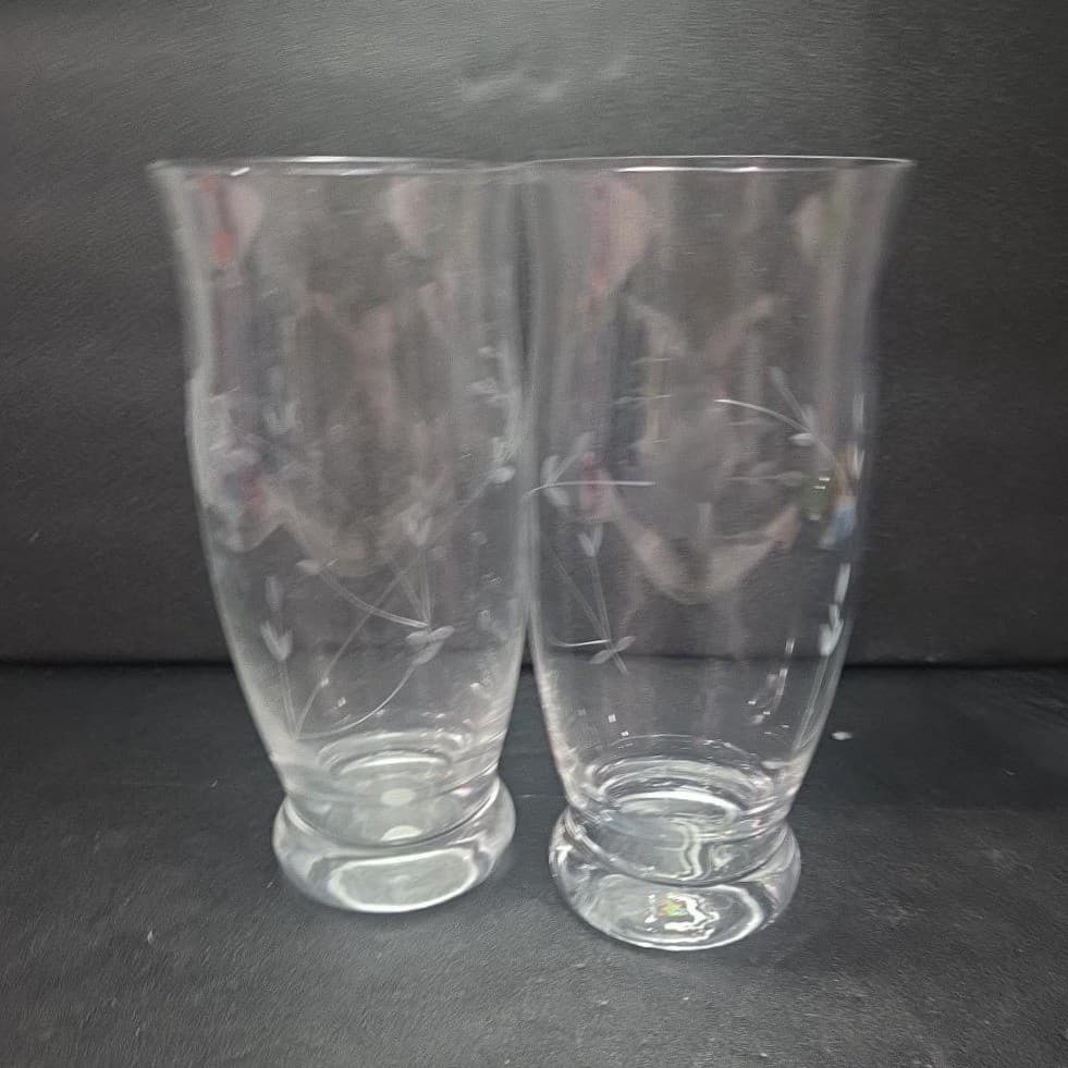 Princess House Heritage Cooler Glasses #6144, Set of 2, Vintage Crystal Tumblers - Thumbnail 2
