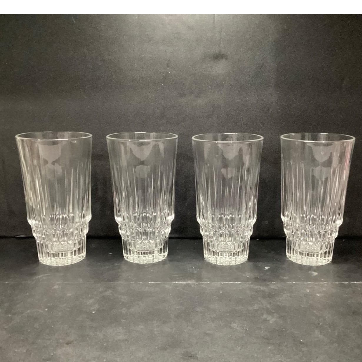 Trevi Italy Leaded Crystal Tumblers, Set Of 4, Vintage Heavy Glasses, Drinkware - Thumbnail 3