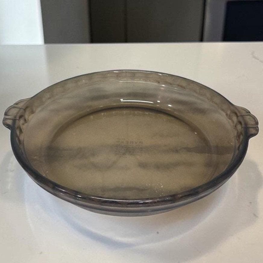 Pyrex Glass Pie Pan #229, Vintage Fluted Deep Dish Plate, Oven Safe Bakeware