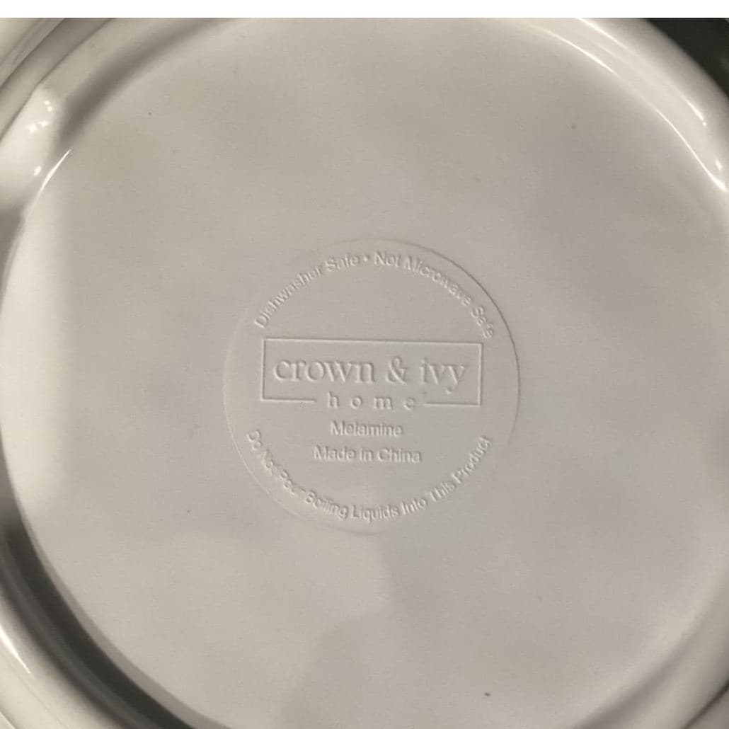 Crown & Ivy Home Melamine Cereal Bowls, Set Of 4, Vintage Inspired Dinnerware - Thumbnail 5