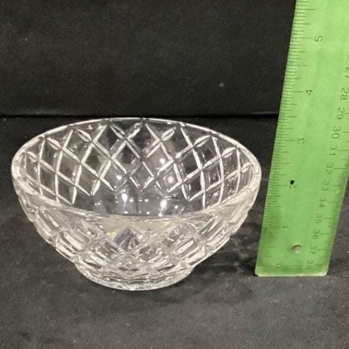 Lenox Crystal Diamond Cut Bowl, Vintage Clear Candy Dish Replacement Centerpiece - Thumbnail 2