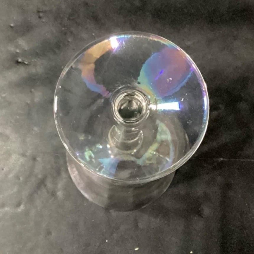 Fostoria Iridescent Wine Glasses, Set Of 4 Vintage Rainbow Sheen Luster Stemware - Thumbnail 9